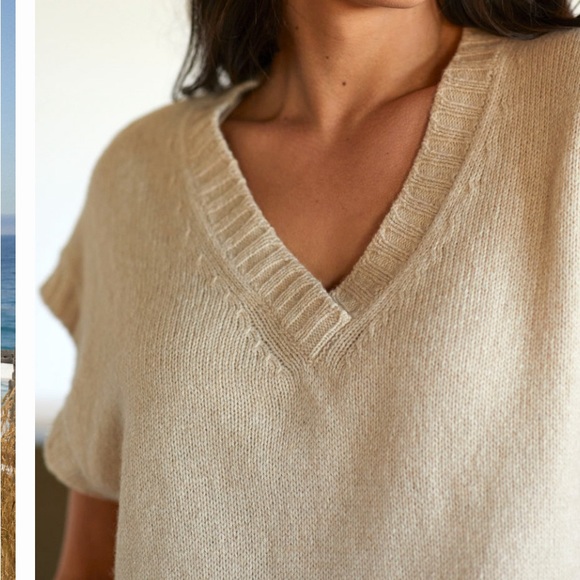 outerknown cashmere Perry Sweater Vest Light Camel Sweaters xs, m - Picture 2 of 5